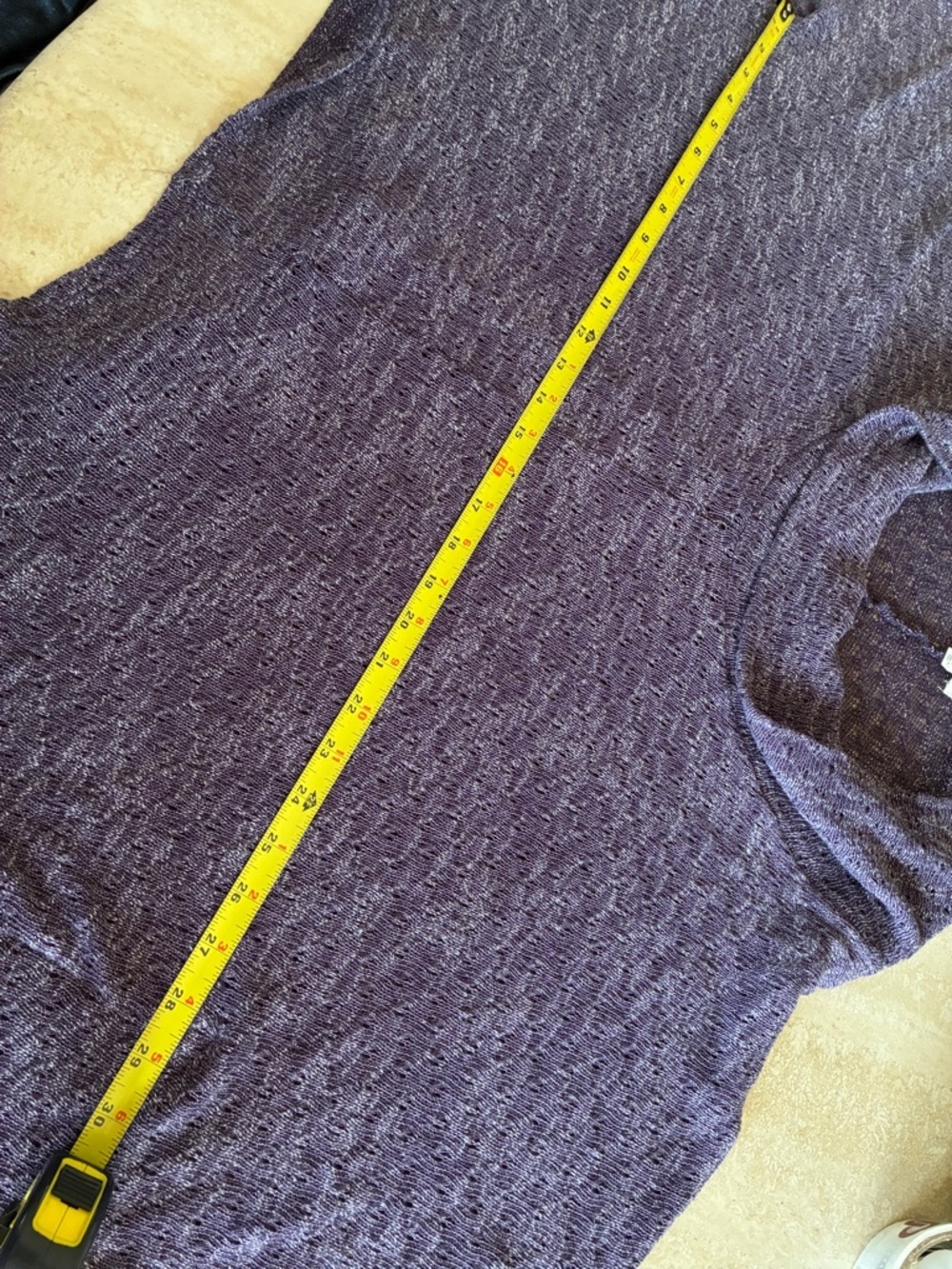 Maison Jules Purple Cowl-Neck Poncho Sweater, Loose Weave, Relaxed Fit. M - Picture 9 of 12